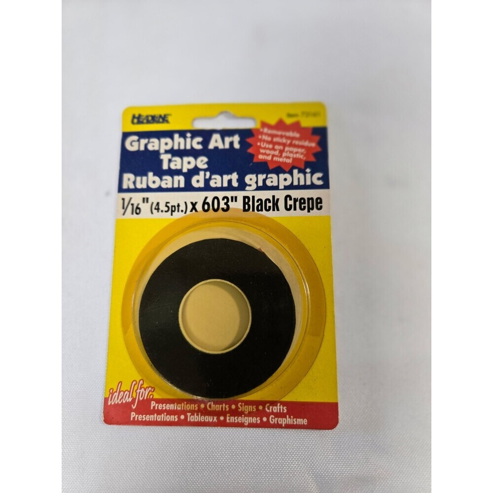 Headline Graphic Art Tape 1/4" (18pt.) x 324" Black, Removable